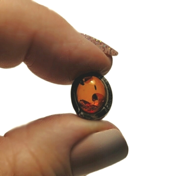 Amber Sterling Silver Small Pendant - Picture 1 of 7